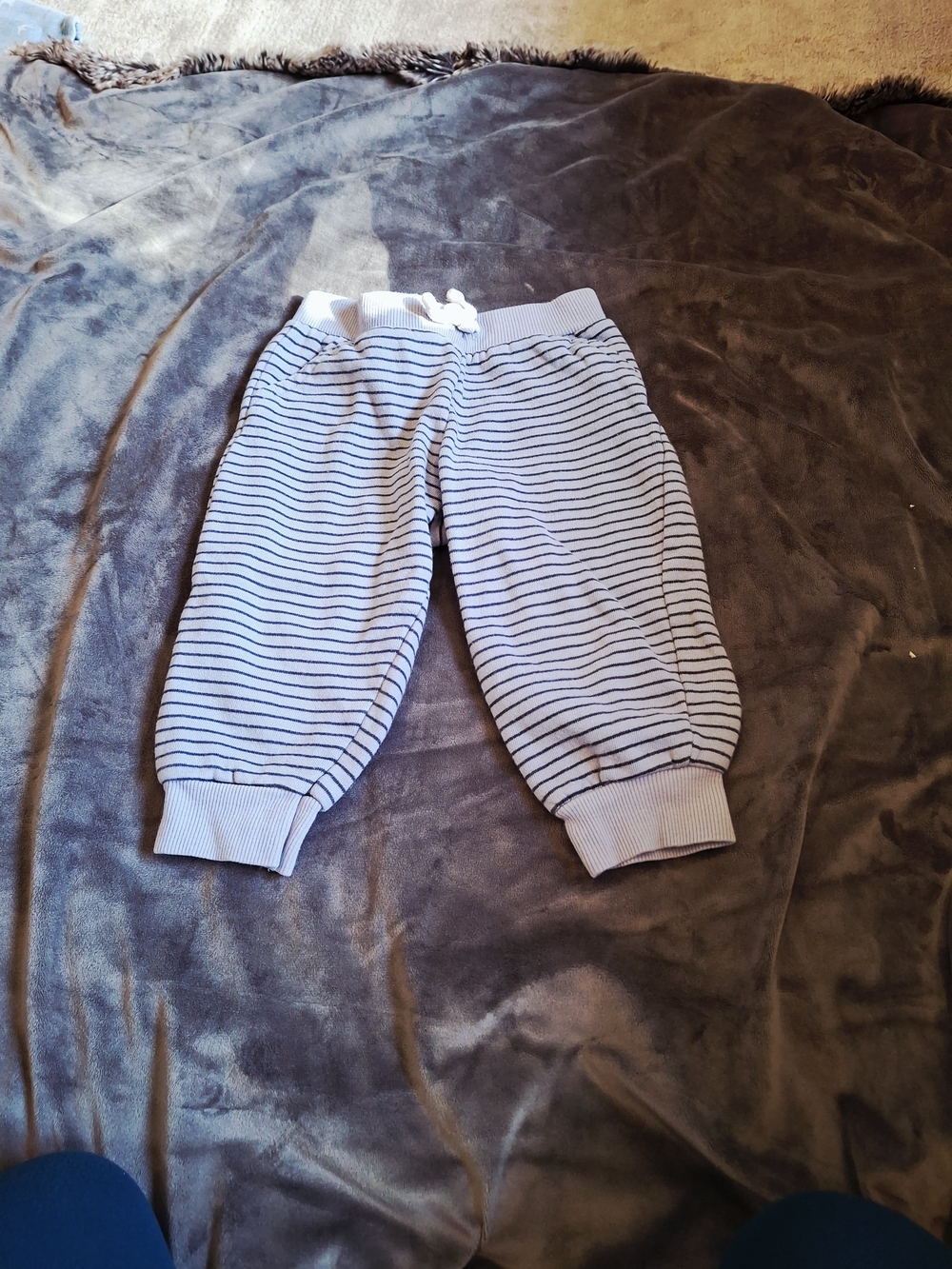 Carter's Light Blue and Navy Striped Jogger Pants